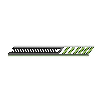 Racing stripe vector element with checkered flag Stock Illustration