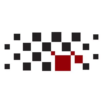 Racing stripes, vector race start and finish flag, black, red and white checkers Stock Illustration