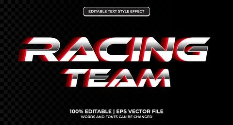 Racing style editable text effect. Speed race text effect, editable fast and  Stock Illustration