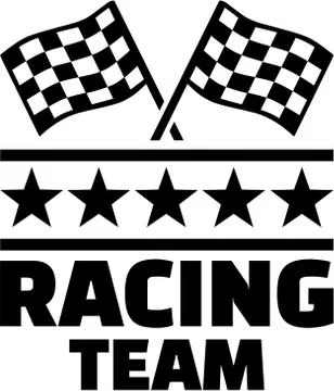 Racing Team with goal flags Stock Illustration