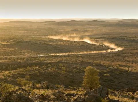 Racing through the desert Stock Photos