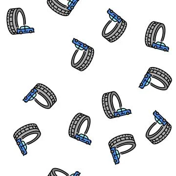Racing tires vector seamless pattern Stock Illustration