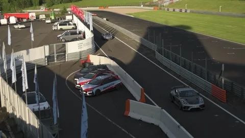 Racing track depot view Stock Footage 280205341