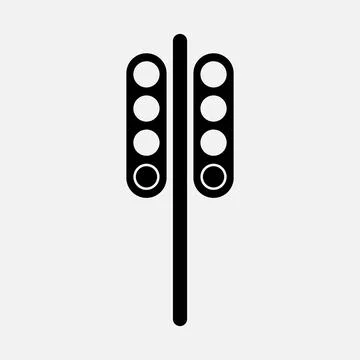 Racing traffic light vector icon. Starting lights Illustrazione stock