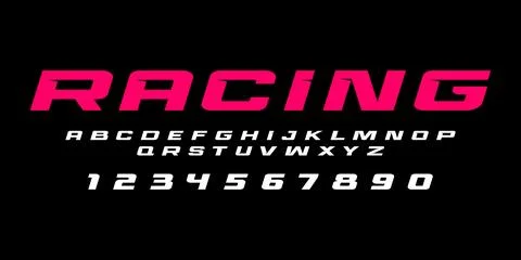 Racing Typography Font Vector – Bold Speed Lettering for Motorsports Stock Illustration