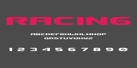 Racing Typography Font Vector  Bold Speed Lettering Design Stock Illustration