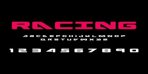 Racing Typography Vector  Bold Speed Lettering Design Stock Illustration