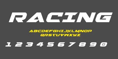 Racing Typography Vector – Bold Speed Lettering for Motorsports Stock Illustration