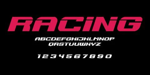 Racing Typography Vector – Bold Speed Lettering for Motorsports Logos Illustrazione stock