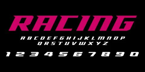 Racing Typography Vector – Bold Speed Lettering for Motorsports Stock Illustration