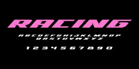 Racing Typography Vector – Bold Speed Lettering for Motorsports Illustrazione stock