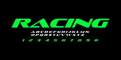 Racing Typography Vector – Bold Speed Lettering for Motorsports Stock Illustration