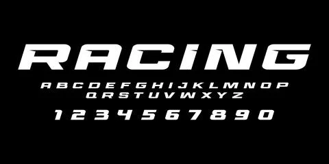 Racing Typography Vector Font Bold Speed Typeface for Motorsport Stock Illustration