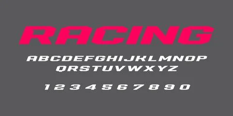 Racing Typography Vector Font – Bold Speed Style Typeface Stock Illustration