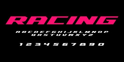 Racing Typography Vector Font – Bold Speed Style Typeface for Logos, Posters Stock Illustration