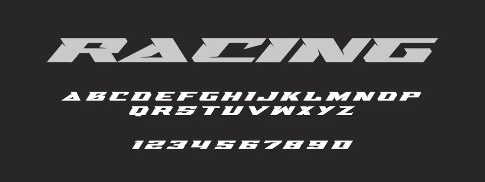Racing Typography Vector Font Bold Speed Letters for Dynamic Design Stock Illustration