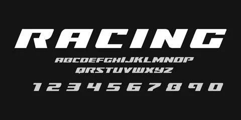 Racing Typography Vector Font Speed Letters for Motorsport Design Stock Illustration