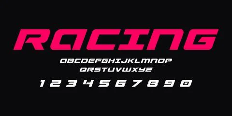 Racing Vector Font – Bold Speed Typography for Motorsports Stock Illustration