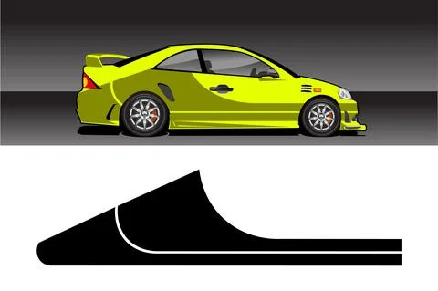 Racing vehicle design vector isolated elegant racing line sticker Stock Illustration