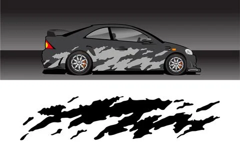 Racing vehicle design vector isolated elegant racing line sticker Stock Illustration