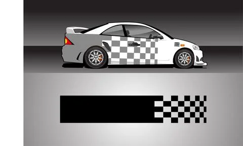 Racing vehicle design vector isolated elegant racing line sticker Stock Illustration