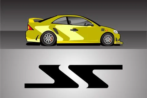 Racing vehicle design vector isolated elegant racing line sticker Stock Illustration