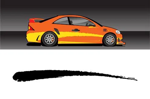 Racing vehicle design vector isolated elegant racing line sticker Stock Illustration