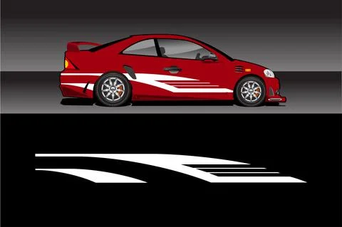Racing vehicle design vector isolated elegant racing line sticker Stock Illustration