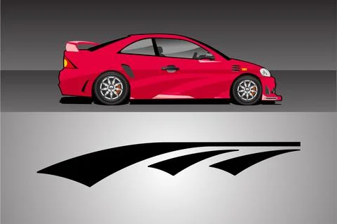 Racing vehicle design vector isolated elegant racing line sticker Stock Illustration