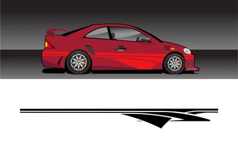 Racing vehicle design vector isolated elegant racing line sticker Stock Illustration
