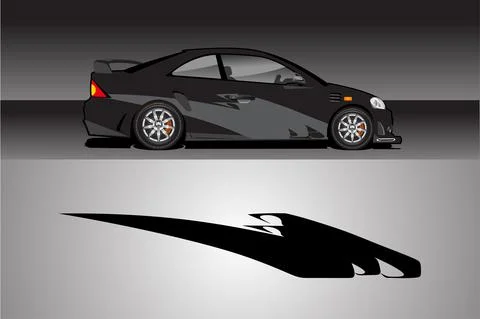 Racing vehicle design vector isolated elegant racing line sticker Stock Illustration