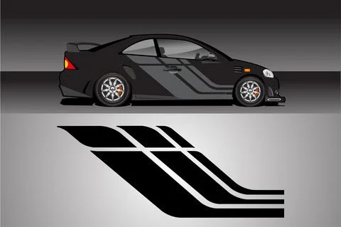 Racing vehicle design vector isolated elegant racing line sticker Stock Illustration
