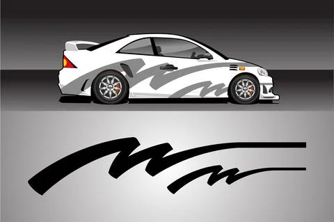 Racing vehicle design vector isolated elegant racing line sticker Stock Illustration