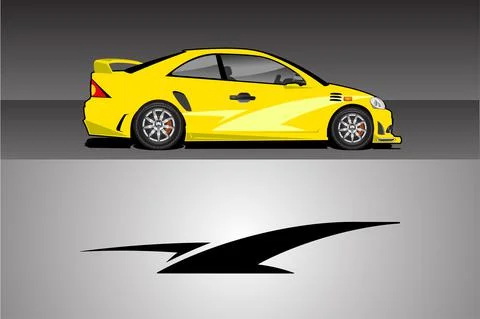 Racing vehicle design vector isolated elegant racing line sticker Stock Illustration