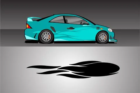 Racing vehicle design vector isolated elegant racing line sticker Stock Illustration