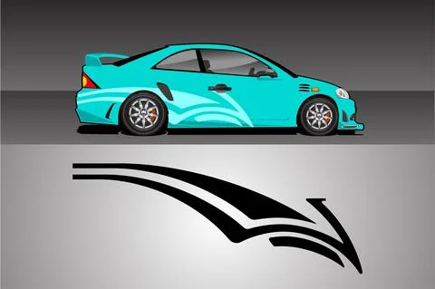 Racing vehicle design vector isolated elegant racing line sticker Stock Illustration