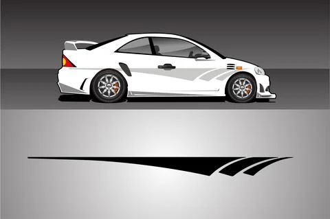 Racing vehicle design vector isolated elegant racing line sticker Stock Illustration