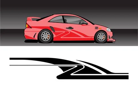 Racing vehicle design vector isolated elegant racing line sticker Stock Illustration