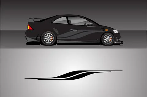 Racing vehicle design vector isolated elegant racing line sticker Stock Illustration