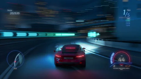 Racing Video Game App Stock Footage 158888212