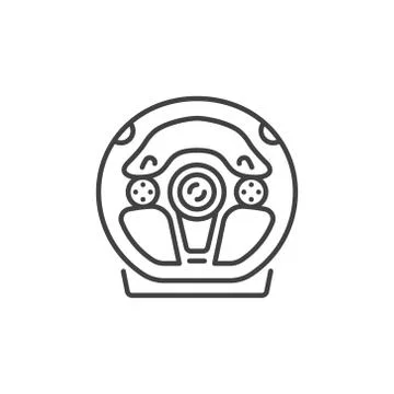 Racing wheel outline vector concept icon Stock Illustration