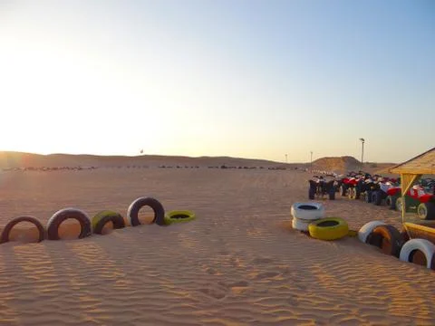 The racing yard in desert Foto stock