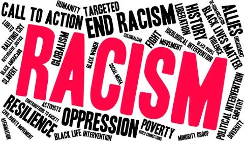 Racism Word Cloud Stock Illustration