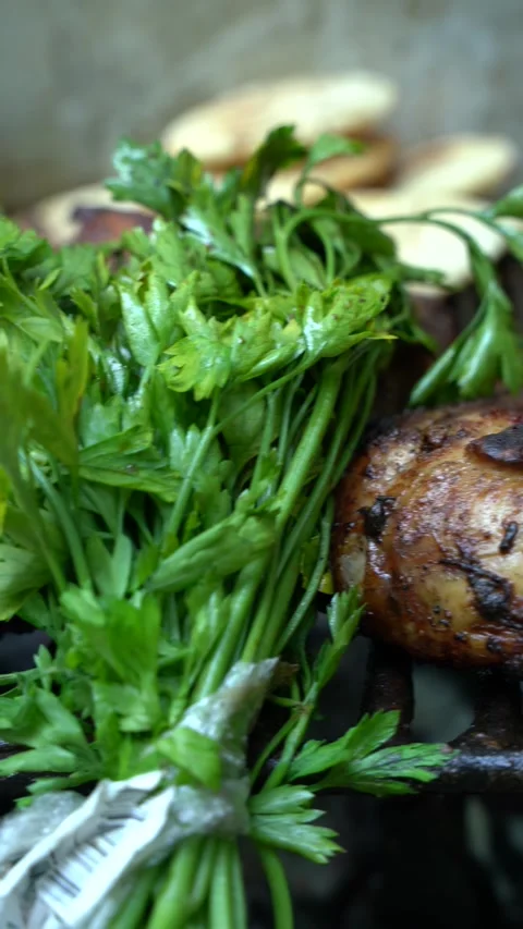 A rack of chicken is being cooked on a grill Stock Footage 275422874