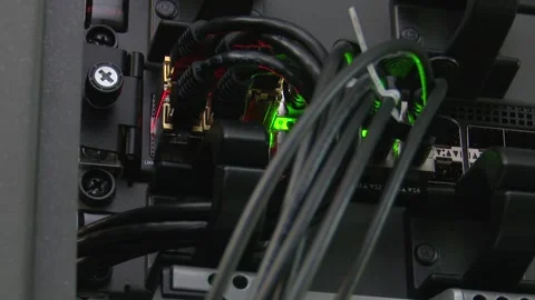 Rack Connections and Cable Management. Lan server Stock Footage 330103127