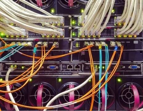 Rack in the data center Stock Photos