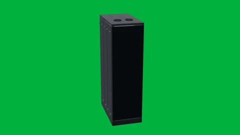 Rack datacenter 3d loop green screen Stockbeeldmateriaal 343073798