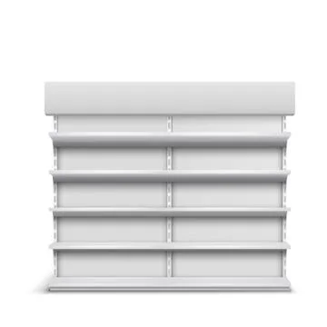 Rack with empty shelves realistic vector mockup Stock-Illustration