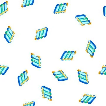 Rack with fabrics isometric icon seamless pattern Stock Illustration