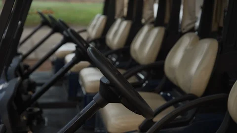 Rack Focus Across Golf Carts 2 Stock Footage 108399382